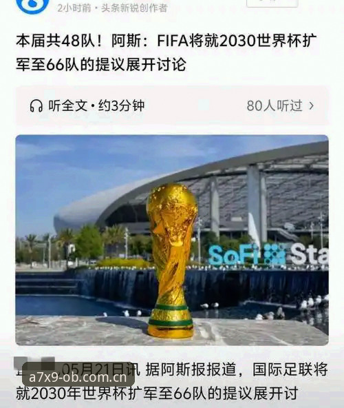 OB体育可靠吗 2030世界杯扩军至66队深度评测:中国男足迎来黄金机遇?在OB体育平台的全景分析